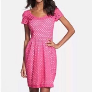 BETSEY JOHNSON Hot Pink Eyelet Dress Size 2